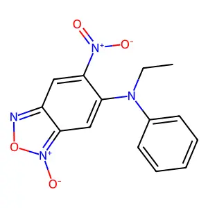 N-ethyl-6-nitro-3-oxido-N-phenyl-2,1,3-benzoxadiazol-3-ium-5-amine structure