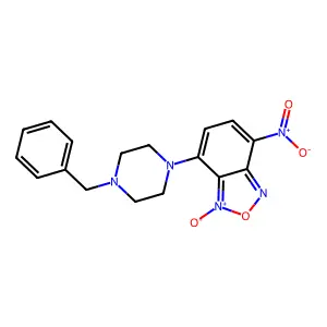 Benzofurazan, 7-(4-benzyl-1-piperazinyl)-4-nitro-, 1-oxide structure