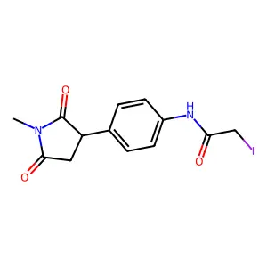 2-iodo-N-[4-(1-methyl-2,5-dioxopyrrolidin-3-yl)phenyl]acetamide structure