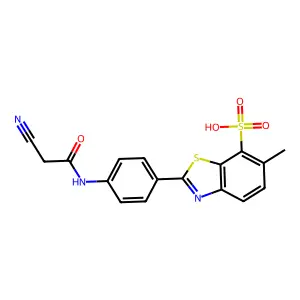 2-[4-[(2-Cyanoacetyl)amino]phenyl]-6-methyl-7-benzothiazolesulfonic acid structure