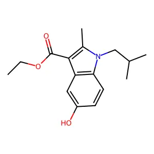 Ethyl 5-hydroxy-1-isobutyl-2-methyl-1H-indole-3-carboxylate structure