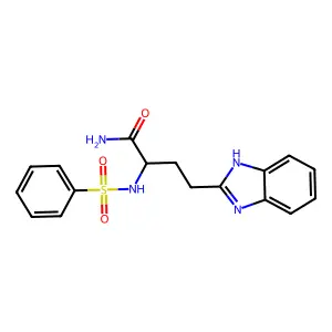 2-(benzenesulfonamido)-4-(1H-benzimidazol-2-yl)butanamide structure
