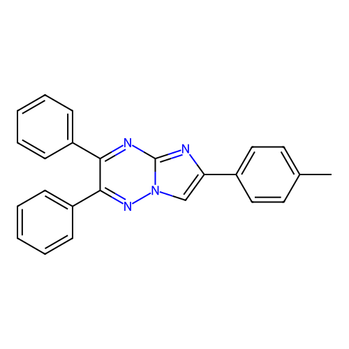 6-(4-Methylphenyl)-2,3-diphenylimidazo[1,2-b][1,2,4]triazine structure