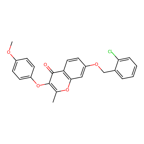 7-[(2-Chlorophenyl)methoxy]-3-(4-methoxyphenoxy)-2-methylchromen-4-one structure