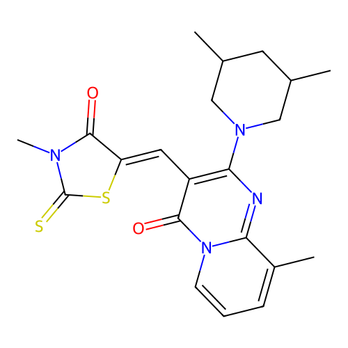 2-(3,5-DIMETHYL-1-PIPERIDINYL)-9-METHYL-3-[(Z)-(3-METHYL-4-OXO-2-THIOXO-1,3-THIAZOLIDIN-5-YLIDENE)METHYL]-4H-PYRIDO[1,2-A]PYRIMIDIN-4-ONE structure