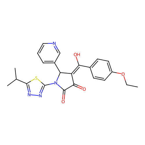 4-(4-ethoxybenzoyl)-3-hydroxy-1-[5-(propan-2-yl)-1,3,4-thiadiazol-2-yl]-5-(pyridin-3-yl)-2,5-dihydro-1H-pyrrol-2-one structure