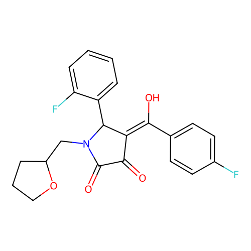 4-(4-Fluorobenzoyl)-5-(2-fluorophenyl)-3-hydroxy-1-((tetrahydrofuran-2-yl)methyl)-1H-pyrrol-2(5H)-one structure