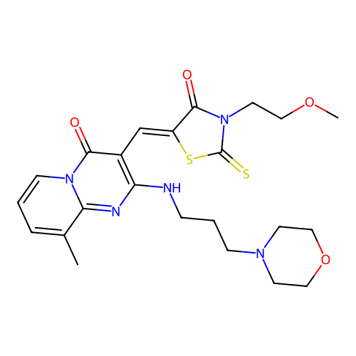 3-{(Z)-[3-(2-METHOXYETHYL)-4-OXO-2-THIOXO-1,3-THIAZOLIDIN-5-YLIDENE]METHYL}-9-METHYL-2-{[3-(4-MORPHOLINYL)PROPYL]AMINO}-4H-PYRIDO[1,2-A]PYRIMIDIN-4-ONE structure