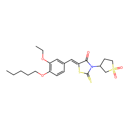 (Z)-3-(1,1-dioxidotetrahydrothiophen-3-yl)-5-(3-ethoxy-4-(pentyloxy)benzylidene)-2-thioxothiazolidin-4-one structure