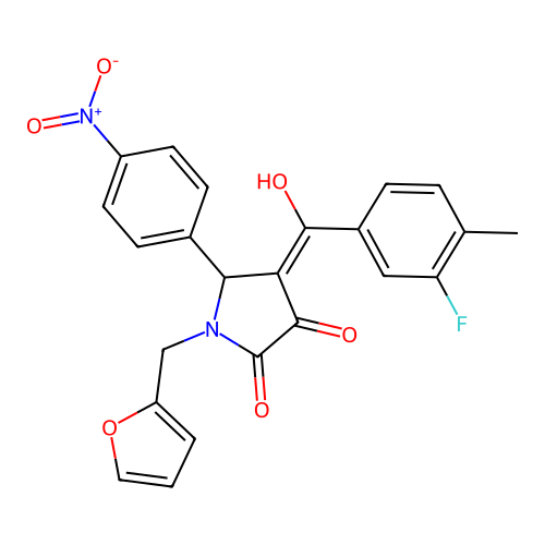 4-(3-Fluoro-4-methylbenzoyl)-1-(furan-2-ylmethyl)-3-hydroxy-5-(4-nitrophenyl)-1H-pyrrol-2(5H)-one structure