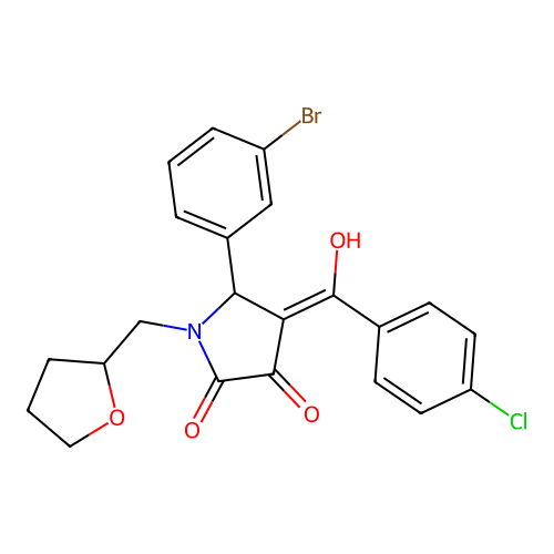 5-(3-bromophenyl)-4-(4-chlorobenzoyl)-3-hydroxy-1-[(oxolan-2-yl)methyl]-2,5-dihydro-1H-pyrrol-2-one structure