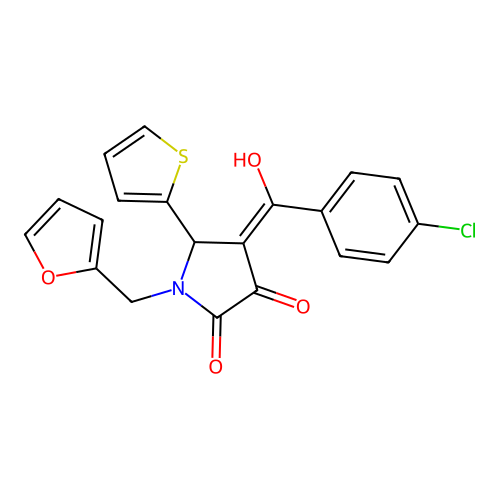 4-(4-Chlorobenzoyl)-1-(furan-2-ylmethyl)-3-hydroxy-5-(thiophen-2-yl)-1H-pyrrol-2(5H)-one structure