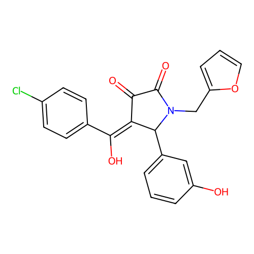 4-(4-Chlorobenzoyl)-1-(furan-2-ylmethyl)-3-hydroxy-5-(3-hydroxyphenyl)-1H-pyrrol-2(5H)-one structure