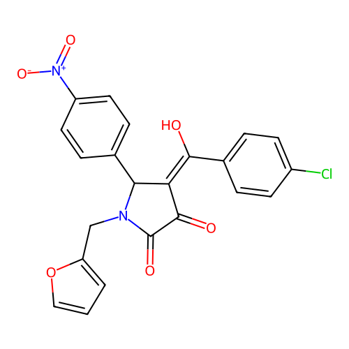4-(4-Chlorobenzoyl)-1-(furan-2-ylmethyl)-3-hydroxy-5-(4-nitrophenyl)-1H-pyrrol-2(5H)-one structure