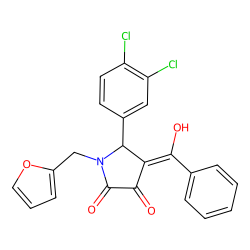 4-Benzoyl-5-(3,4-dichlorophenyl)-1-(furan-2-ylmethyl)-3-hydroxy-1H-pyrrol-2(5H)-one structure
