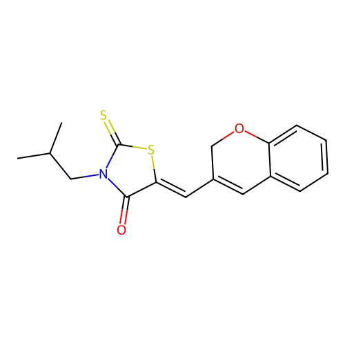 5-(2H-Chromen-3-ylmethylene)-3-isobutyl-2-thioxo-1,3-thiazolidin-4-one structure