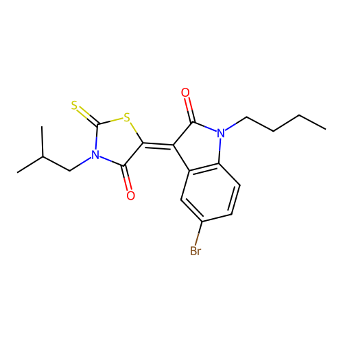 5-(5-Bromo-1-butyl-2-oxoindolin-3-ylidene)-3-isobutyl-2-thioxothiazolidin-4-one structure