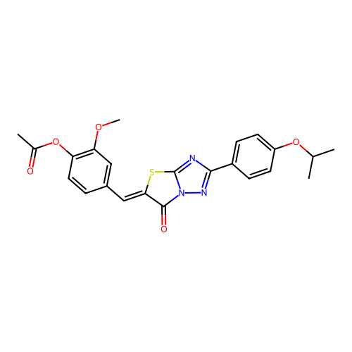 4-[(Z)-(2-(4-ISOPROPOXYPHENYL)-6-OXO[1,3]THIAZOLO[3,2-B][1,2,4]TRIAZOL-5(6H)-YLIDENE)METHYL]-2-METHOXYPHENYL ACETATE structure
