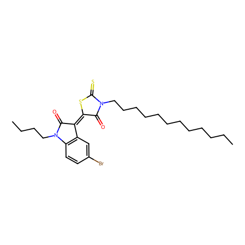 5-(5-Bromo-1-butyl-2-oxoindolin-3-ylidene)-3-dodecyl-2-thioxothiazolidin-4-one structure