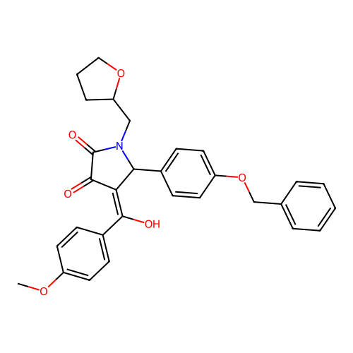 5-[4-(benzyloxy)phenyl]-3-hydroxy-4-(4-methoxybenzoyl)-1-[(oxolan-2-yl)methyl]-2,5-dihydro-1H-pyrrol-2-one structure