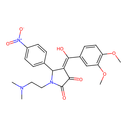 4-(3,4-Dimethoxybenzoyl)-1-(2-(dimethylamino)ethyl)-3-hydroxy-5-(4-nitrophenyl)-1H-pyrrol-2(5H)-one structure