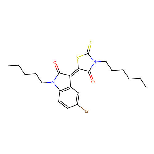5-(5-Bromo-2-oxo-1-pentylindolin-3-ylidene)-3-hexyl-2-thioxothiazolidin-4-one structure