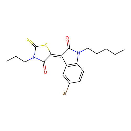 5-(5-Bromo-2-oxo-1-pentylindolin-3-ylidene)-3-propyl-2-thioxothiazolidin-4-one structure
