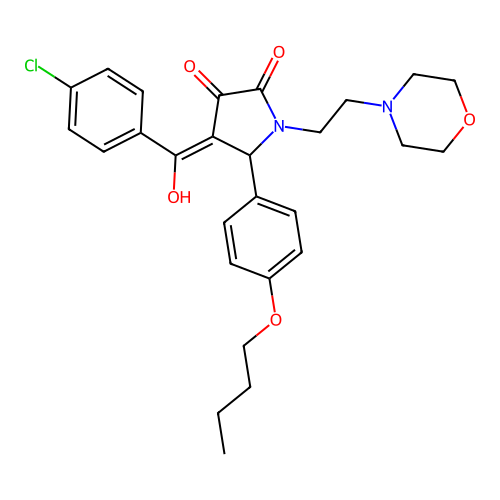 5-(4-butoxyphenyl)-4-(4-chlorobenzoyl)-3-hydroxy-1-[2-(morpholin-4-yl)ethyl]-2,5-dihydro-1H-pyrrol-2-one structure