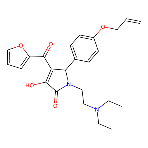 1-(2-diethylaminoethyl)-3-(furan-2-carbonyl)-4-hydroxy-2-(4-prop-2-enoxyphenyl)-2H-pyrrol-5-one structure