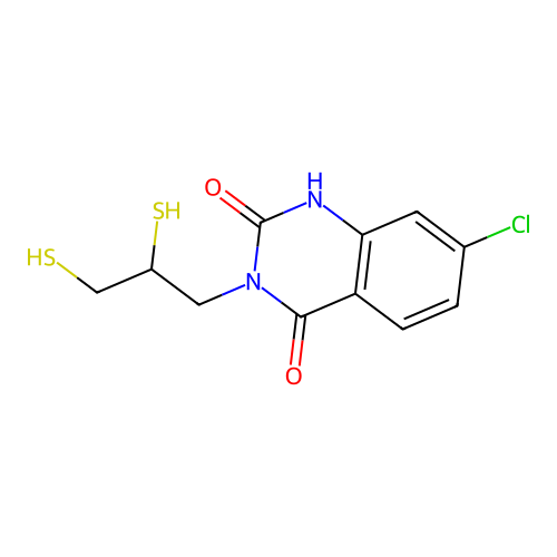 7-Chloro-3-(2,3-dimercaptopropyl)-2,4(1H,3H)-quinazolinedione structure