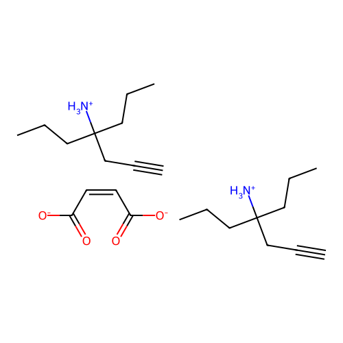 1-Heptyn-4-amine, 4-propyl-, (E)-2-butenedioate (2:1) structure