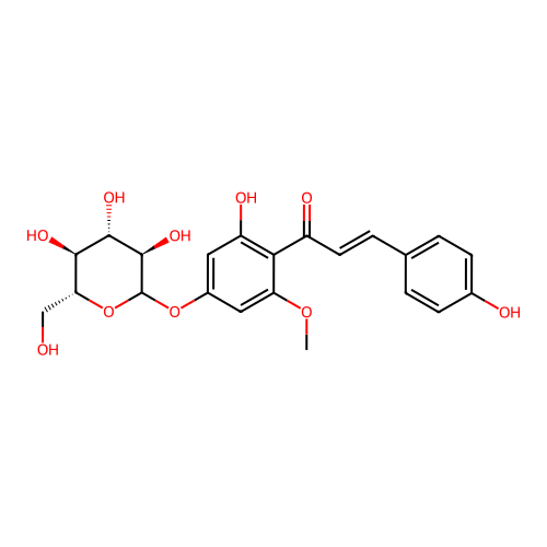 2',4,4'-Trihydroxy-6'-methoxychalcone 4'-beta-D-glucopyranoside structure