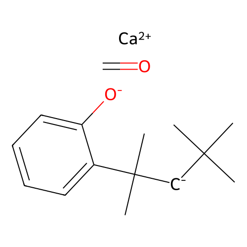 Calcium 2-(2,4,4-trimethylpentan-3-id-2-yl)phenolate--formaldehyde (1/1/1) structure
