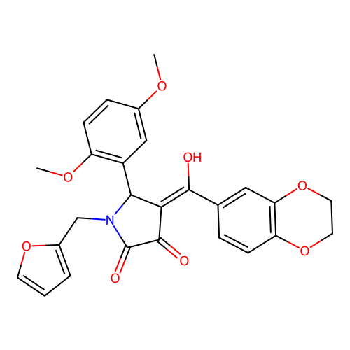 4-(2,3-dihydro-1,4-benzodioxine-6-carbonyl)-5-(2,5-dimethoxyphenyl)-1-[(furan-2-yl)methyl]-3-hydroxy-2,5-dihydro-1H-pyrrol-2-one structure