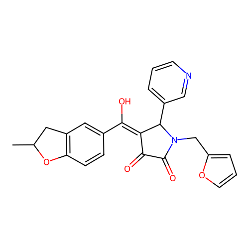 1-[(furan-2-yl)methyl]-3-hydroxy-4-(2-methyl-2,3-dihydro-1-benzofuran-5-carbonyl)-5-(pyridin-3-yl)-2,5-dihydro-1H-pyrrol-2-one structure