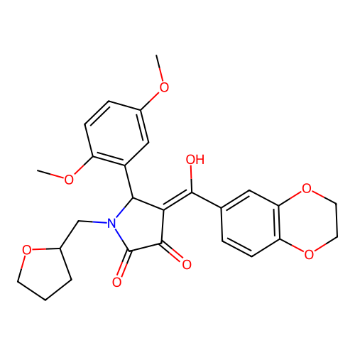 4-(2,3-dihydro-1,4-benzodioxine-6-carbonyl)-5-(2,5-dimethoxyphenyl)-3-hydroxy-1-[(oxolan-2-yl)methyl]-2,5-dihydro-1H-pyrrol-2-one structure