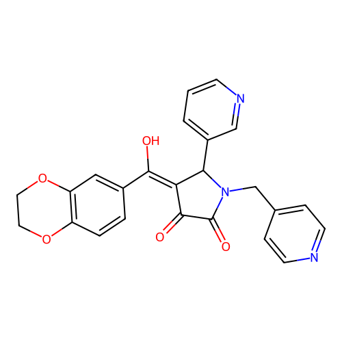 4-(2,3-dihydro-1,4-benzodioxine-6-carbonyl)-3-hydroxy-5-(pyridin-3-yl)-1-[(pyridin-4-yl)methyl]-2,5-dihydro-1H-pyrrol-2-one structure