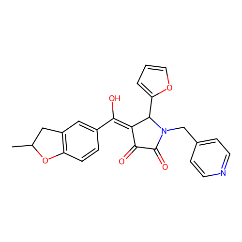5-(furan-2-yl)-3-hydroxy-4-(2-methyl-2,3-dihydro-1-benzofuran-5-carbonyl)-1-[(pyridin-4-yl)methyl]-2,5-dihydro-1H-pyrrol-2-one structure