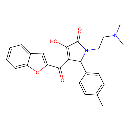 3-(1-benzofuran-2-carbonyl)-1-(2-dimethylaminoethyl)-4-hydroxy-2-(4-methylphenyl)-2H-pyrrol-5-one structure