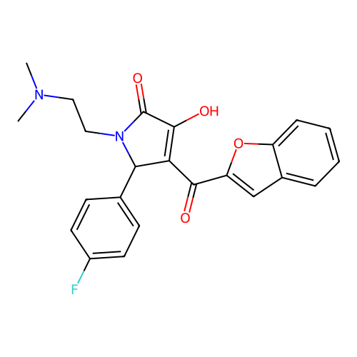 3-(1-benzofuran-2-carbonyl)-1-(2-dimethylaminoethyl)-2-(4-fluorophenyl)-4-hydroxy-2H-pyrrol-5-one structure