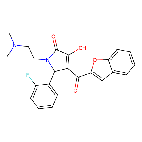 3-(1-benzofuran-2-carbonyl)-1-(2-dimethylaminoethyl)-2-(2-fluorophenyl)-4-hydroxy-2H-pyrrol-5-one structure