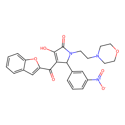 3-(1-benzofuran-2-carbonyl)-4-hydroxy-1-(2-morpholin-4-ylethyl)-2-(3-nitrophenyl)-2H-pyrrol-5-one structure