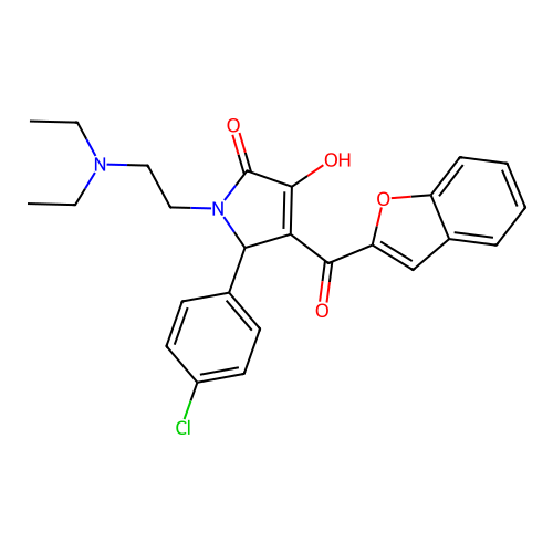 3-(1-benzofuran-2-carbonyl)-2-(4-chlorophenyl)-1-(2-diethylaminoethyl)-4-hydroxy-2H-pyrrol-5-one structure