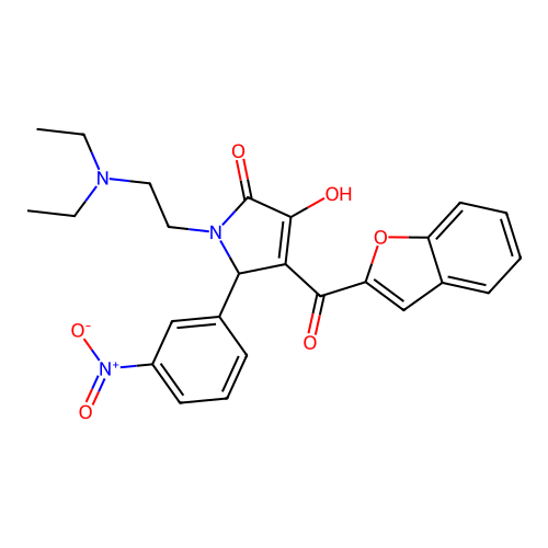 3-(1-benzofuran-2-carbonyl)-1-(2-diethylaminoethyl)-4-hydroxy-2-(3-nitrophenyl)-2H-pyrrol-5-one structure