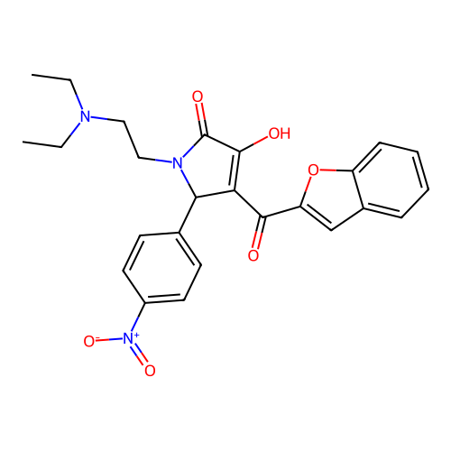 3-(1-benzofuran-2-carbonyl)-1-(2-diethylaminoethyl)-4-hydroxy-2-(4-nitrophenyl)-2H-pyrrol-5-one structure