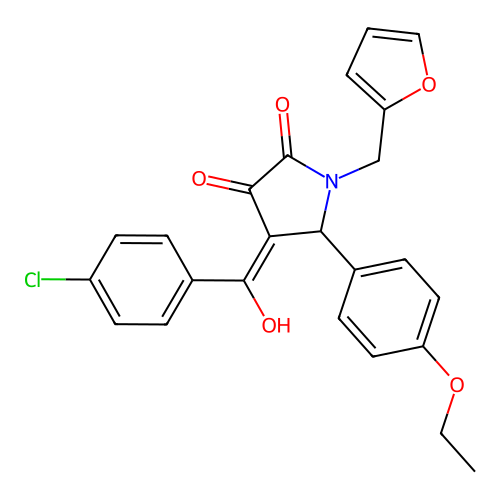 (4E)-4-[(4-chlorophenyl)(hydroxy)methylidene]-5-(4-ethoxyphenyl)-1-(furan-2-ylmethyl)pyrrolidine-2,3-dione structure