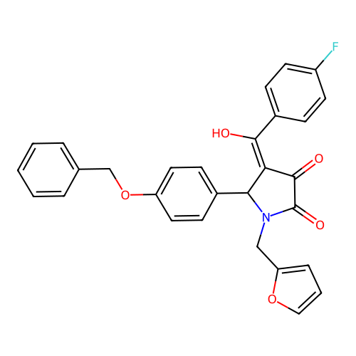 5-[4-(benzyloxy)phenyl]-4-(4-fluorobenzoyl)-1-[(furan-2-yl)methyl]-3-hydroxy-2,5-dihydro-1H-pyrrol-2-one structure
