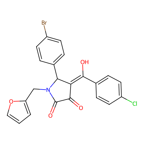 5-(4-bromophenyl)-4-(4-chlorobenzoyl)-1-(furan-2-ylmethyl)-3-hydroxy-1h-pyrrol-2(5h)-one structure