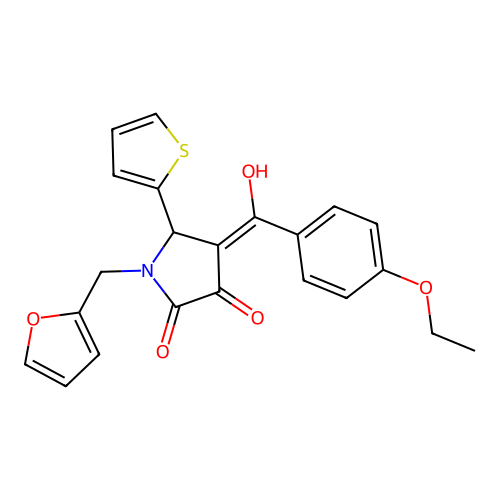 4-(4-ethoxybenzoyl)-1-[(furan-2-yl)methyl]-3-hydroxy-5-(thiophen-2-yl)-2,5-dihydro-1H-pyrrol-2-one structure