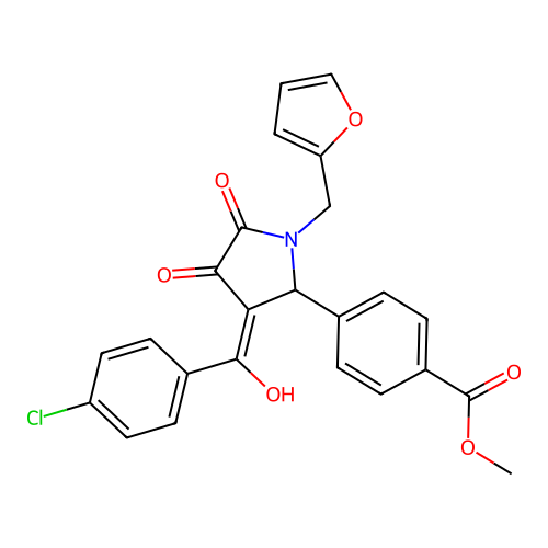 methyl 4-[3-(4-chlorobenzoyl)-1-[(furan-2-yl)methyl]-4-hydroxy-5-oxo-2,5-dihydro-1H-pyrrol-2-yl]benzoate structure